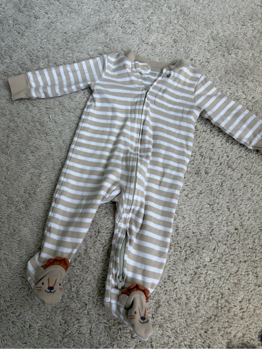 Carter’s Baby Boy/Unisex Footie - Stripes & Lion